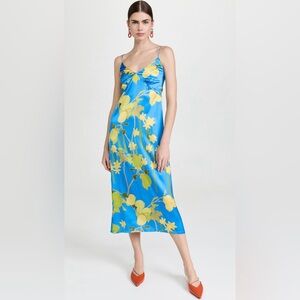 Bernadette Silk Jeanine Slip Dress in Citrusfield Blue Size EU 46 US 14 NWOT